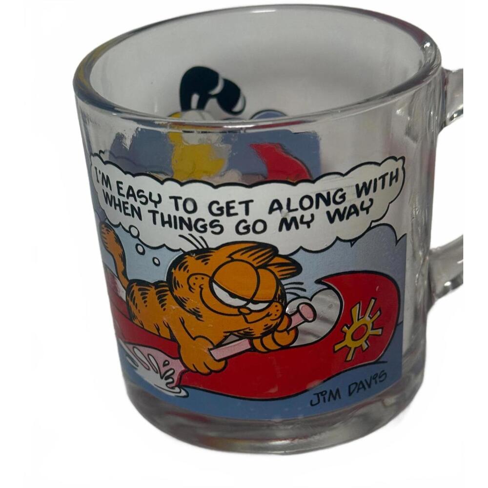 VTG Garfield McDonald’s 1978 Glass Collectors Coffee Mug Easy To Get Along With‎